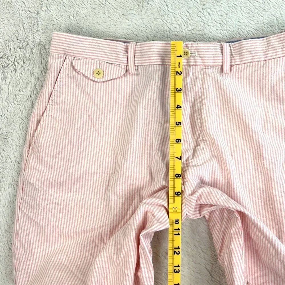 Polo Golf Ralph Lauren Shorts‎ Men's 33 Pink White Cotton Striped Chino 9